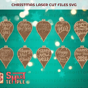 Happy New Year Laser Cut, Happy New Year Laser File, Happy New Year Svg 2024, Happy New Year Quotes Laser Cut, Christmas Laser Cut Bundle