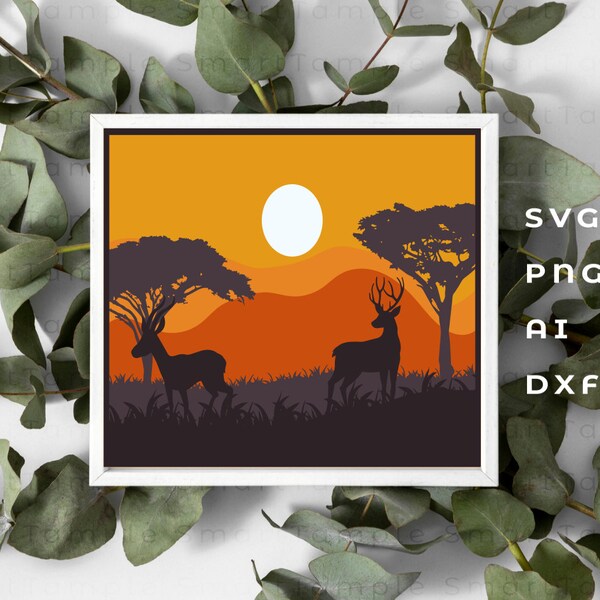 Savannah shadow box svg, africa shadow box svg, safari shadow box, 3D shadow box svg, africa stencil, africa laser files, deer shadowbox svg Savannah shadow box svg, africa shadow box svg, safari shadow box, 3D shadow box svg, africa stencil, africa laser files, deer shadowbox svg