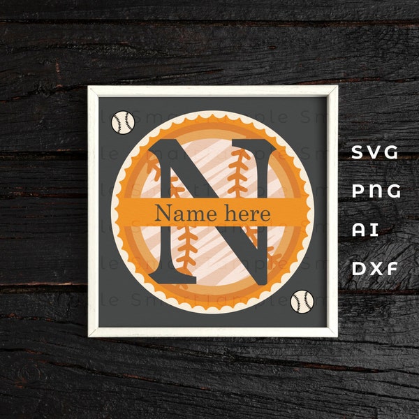 Shadow box customizable name sign svg, baseball name decal, baseball name shadow box, Nursery shadow box svg, shadow box laser cut file