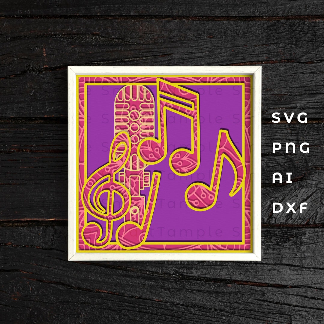 music-shadowbox-svg-music-paper-craft-notes-shadow-box-music-laser