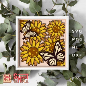 Butterfly Shadow Box Svg, Butterfly Layered Svg, Paper Cut Butterflies, 3D Butterfly Svg File, Butterfly Stencil Svg, Butterfly Light Box