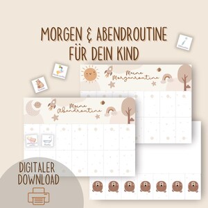 Morgen & Abendroutine für Kinder⎟Digitales Produkt⎟Montessori⎟Boho
