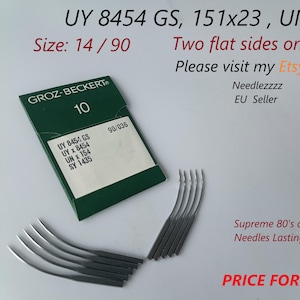151x23 ,  8454,  1435 , UNx154 Groz-Beckert Overlock Sewing Machine Needles  Size 14/90