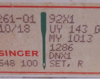 Vintage Singer 92X1 , DNX1 , UY143 , SY4261 Sewing Machine Needles Nm 110/18 (10 Needles)