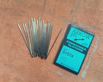 25 igieł do ręcznego szycia skóry Glovers: trójostrzowe, rozmiar 08 x 40 mm Wyprodukowano w Niemczech Zachodnich Przeczytaj opis