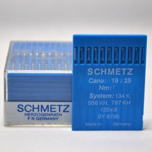 Agujas para máquinas de coser Schmetz 135x9, 134K, 556KH, SY 6795, Adler 551, Singer 20 U, etc. Lea la descripción.