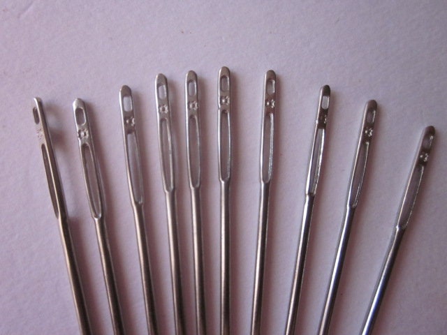 Large Eye Yarn Needles/ 10 Pieces/tapestry Needles/sewing Needles/large Eye  Bent Tip/crochet Needles/blunt Point Needle/steel Yarn Needles 