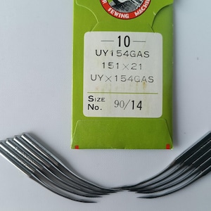UY 154 GaS/ 151x21Nm 90/14 gebogen Overlock-Nähmaschinennadeln Singer,Union,Pegasus,Yamato,Pfaff,Crown