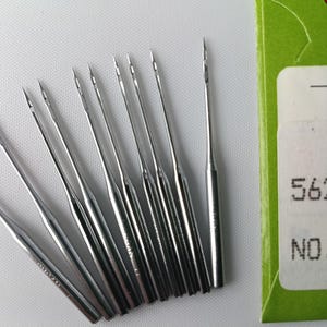 Willcox & Gibbs Sys:562 MTx562 SY6365 (gambo con scanalatura), misura 12/80 Aghi per macchine da cucire domestiche d&#39;epoca AGHI RARI