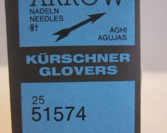 25x Glovers Freestyle Leather Hand Sewing Needles No:5 Size40x08mm With Three-edged tip  ARROW/SNF W. Germany Supreme 80's quality