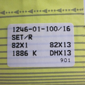 May include: A yellow label with black text that reads "1246-01-100/16 SET/R 82X1 82X13 1886 K DMX13 901" and "Made in W. Germany".