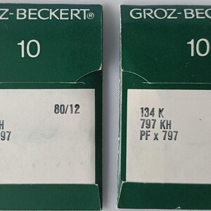 20 GROZ-BECKERT 134 K ,135x9 ,797KH ,PFx797 mm:80/ Größe 12 Steppstich Nähmaschinennadeln