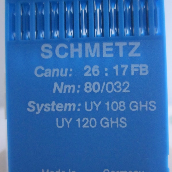 20x SCHMETZ : UY 108 GHS/suk /Uox108G(Medium ball point)Sizes 12/80, 14/90, 16/100, 18/110 Canu 26 17 fb Sewing Machine Needles