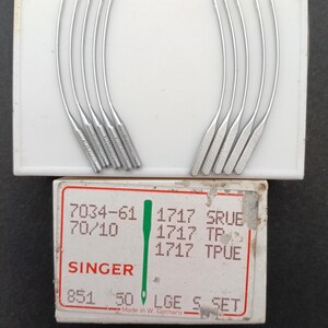 SINGER  1717 SRUE/TPUE/Tp   Size 10/70  Strobel Overlock Curved Needle Sewing machine needles