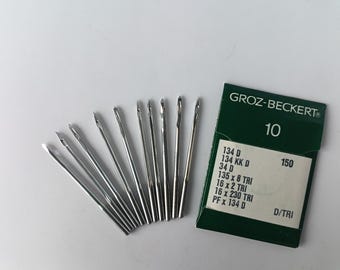 10 Groz-Beckert 134 D,135X8 TRI,DPx8,16x2 Tri, Triangular Tip Leather Sewing Machine Needles Consew 206 RB-1 Juki LU 562,563 , Singer 111 W