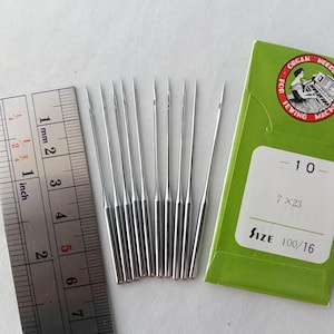 Agujas para máquina de coser de alta resistencia 7x23, DYx23, 7xS 14, SY 4804 #16/100 - Paquete de 10