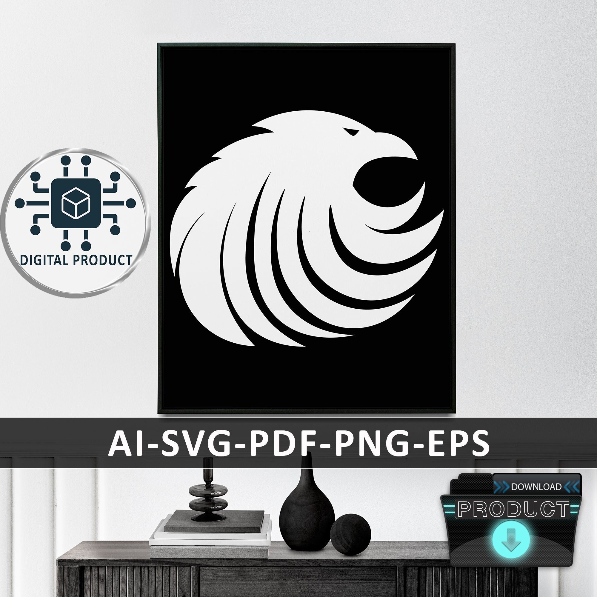 Eagle Inlay Vector Vector Eagle Eagle Art Printable Vector Patterns AI Svg - Etsy