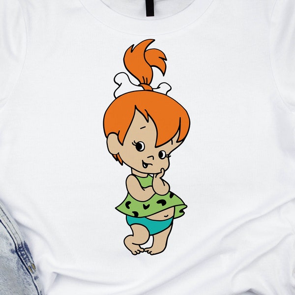 Pebbles from Flintstones SVG Cut File, baby flintstone SVG Cut File, Baby Girl Flintstone, Clipart, PNG, Instant Download