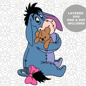 Bisonho SVG Cut File, Winnie the Pooh, decoração de festa, quarto infantil, quarto de bebê, chá de bebê, imagem de sublimação, clipart, PNG, download instantâneo