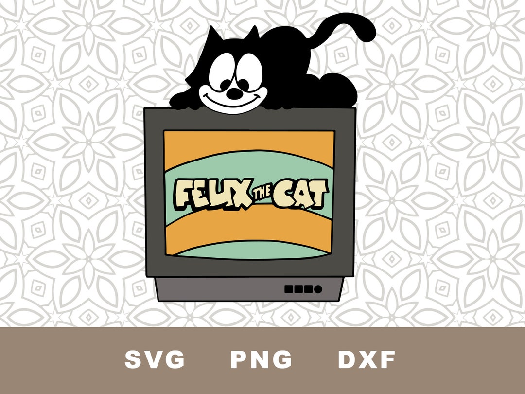 Felix the Cat SVG Cut File, Vintage Cartoon, Cat Clipart, PNG