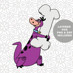 Dino Dinosaur SVG Cut File, flintstones SVG Cut File, Flintstone Pet, Clipart, PNG, obraz sublimacji, natychmiastowe pobieranie