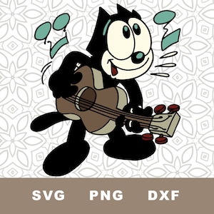 Felix the Cat SVG Cut File, vintage cartoon, cat clipart, PNG, Instant Download