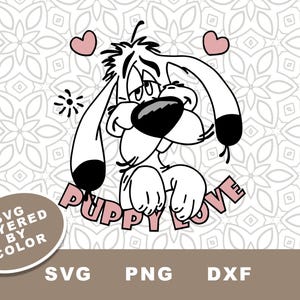 Dogmatix Puppy love Cut File SVG Cut File, Clipart, PNG, Instant Download, Aterix and Obelix