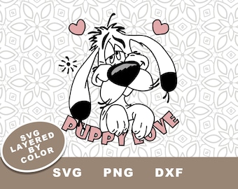 Dogmatix Puppy Love SVG Cut File: Asterix and Obelix Clipart (Digital Download)