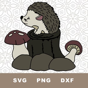 Cute Hedgehog SVG Cut File, Woodland Animal, forest animal,  Clipart, PNG, Instant Download, forest animal scene