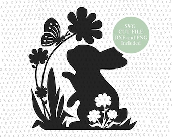 Bunny cut out SVG Cut File, Folk Art, Clipart, PNG, Instant Download