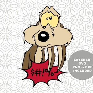 Wile E Coyote SVG Cut File, Road Runner, Cartoon Character, Clipart, PNG, Instant Download, sublimation image, Funny