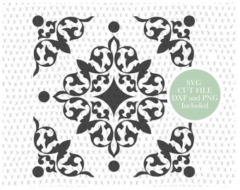 Tile Pattern SVG Cut File, Greek, Portuguese, Decorative Clipart, PNG, Instant Download