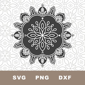 マンダラ タイル パターン SVG カット ファイル、サンスクリット語、ヒンズー教、仏教、装飾クリップアート、PNG、即時ダウンロード