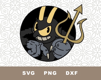 Devil from Cuphead SVG Cut File, Clipart, PNG, Old Scratch, Villain, Instant Download