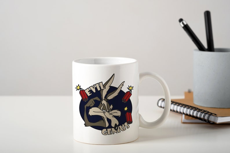 Wile E Coyote SVG Cut File, Evil Genius , Clipart, PNG, Instant Download, sublimation image image 2