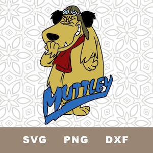 Muttley from Wacky Races SVG Cut File, funny SVG Cut File, Clipart, PNG, Instant Download, sublimation image, dog cartoon character