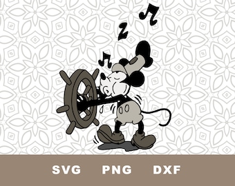 Steamboat Willie SVG Cut File: Vintage Mickey Mouse Clipart (Instant Download)