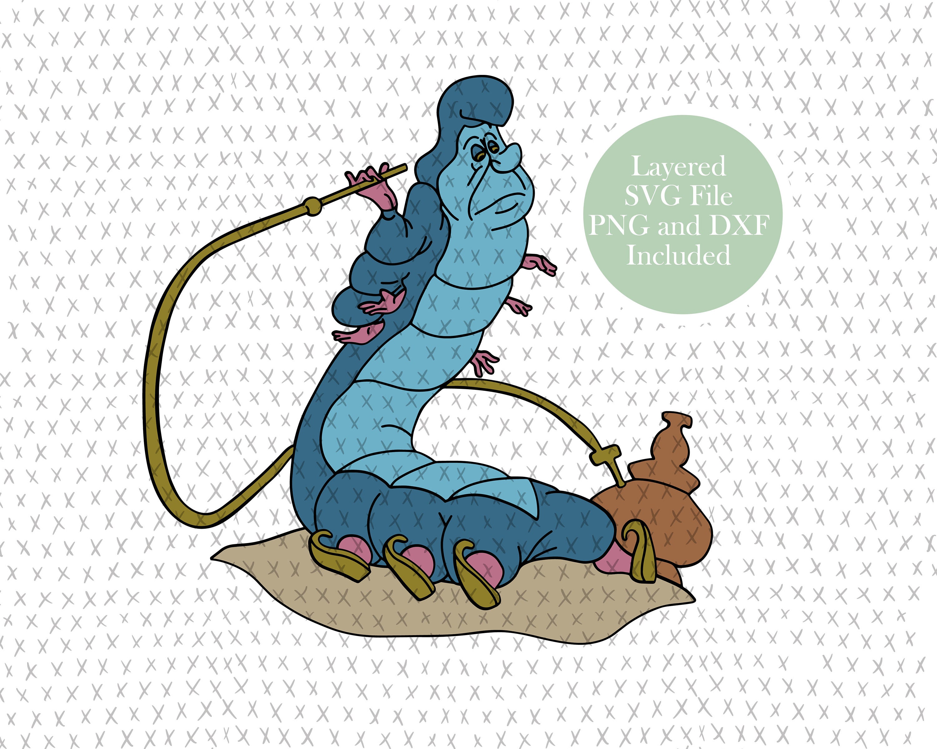 Caterpillar SVG Cut File Alice in Wonderland Insect Worm Etsy