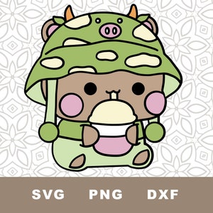 Kawaii Bear SVG File di taglio, Clipart, PNG, Sfondo trasparente, Immagine di sublimazione carina, Download istantaneo