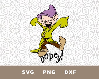Dopey Dwarf SVG Cut File: Snow White Clipart (Digital Download)