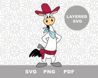 Quick Draw McGraw SVG Cut File: Clipart, PNG, PDF (Digital Download
