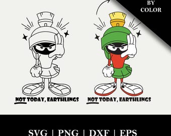 Marvin the Martian SVG | Grumpy Quote Vector Cut File for Cricut and Silhouette | Color Layered & Outline Clipart, png, eps, dfx