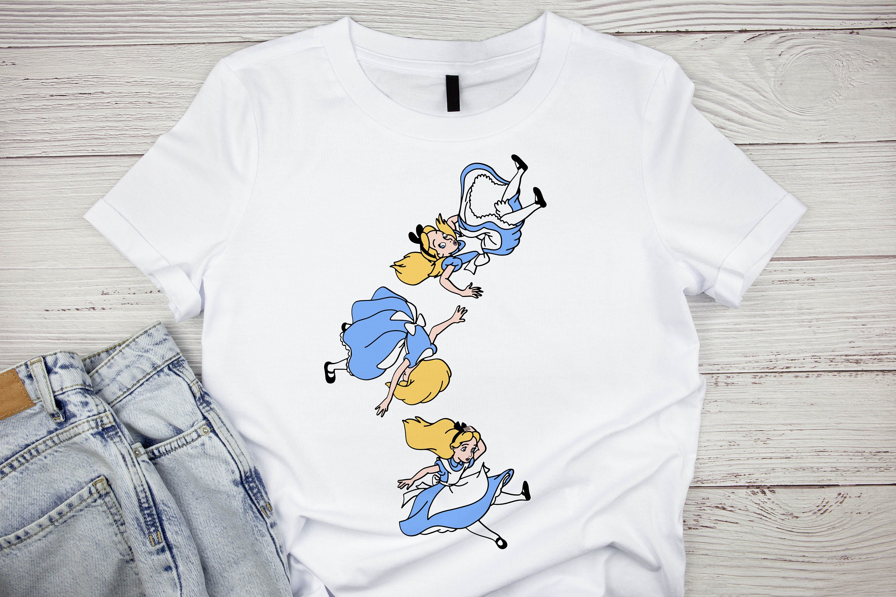 Alice in Wonderland SVG Cut File: Falling Alice Clipart (digital ...