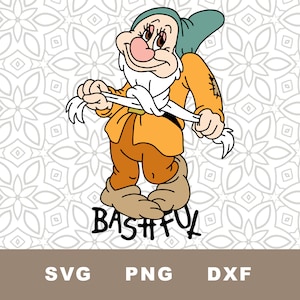 Bashful Dwarf SVG Cut File: Snow White Clipart (Digital Download)