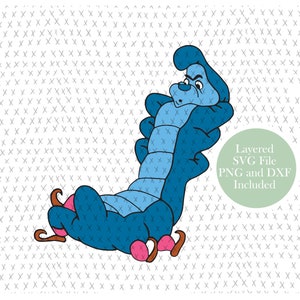 Caterpillar SVG Cut File, Alicja w Krainie Czarów, owad, robak, Clipart, PNG, Natychmiastowe pobieranie
