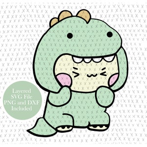 Kawaii Dinosaurier SVG geschnittene Datei SVG geschnittene Datei, Clipart, PNG, sofortiger Download