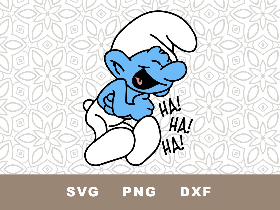 Jokey Smurf SVG Cut File Funny SVG Cut File Clipart PNG Instant 