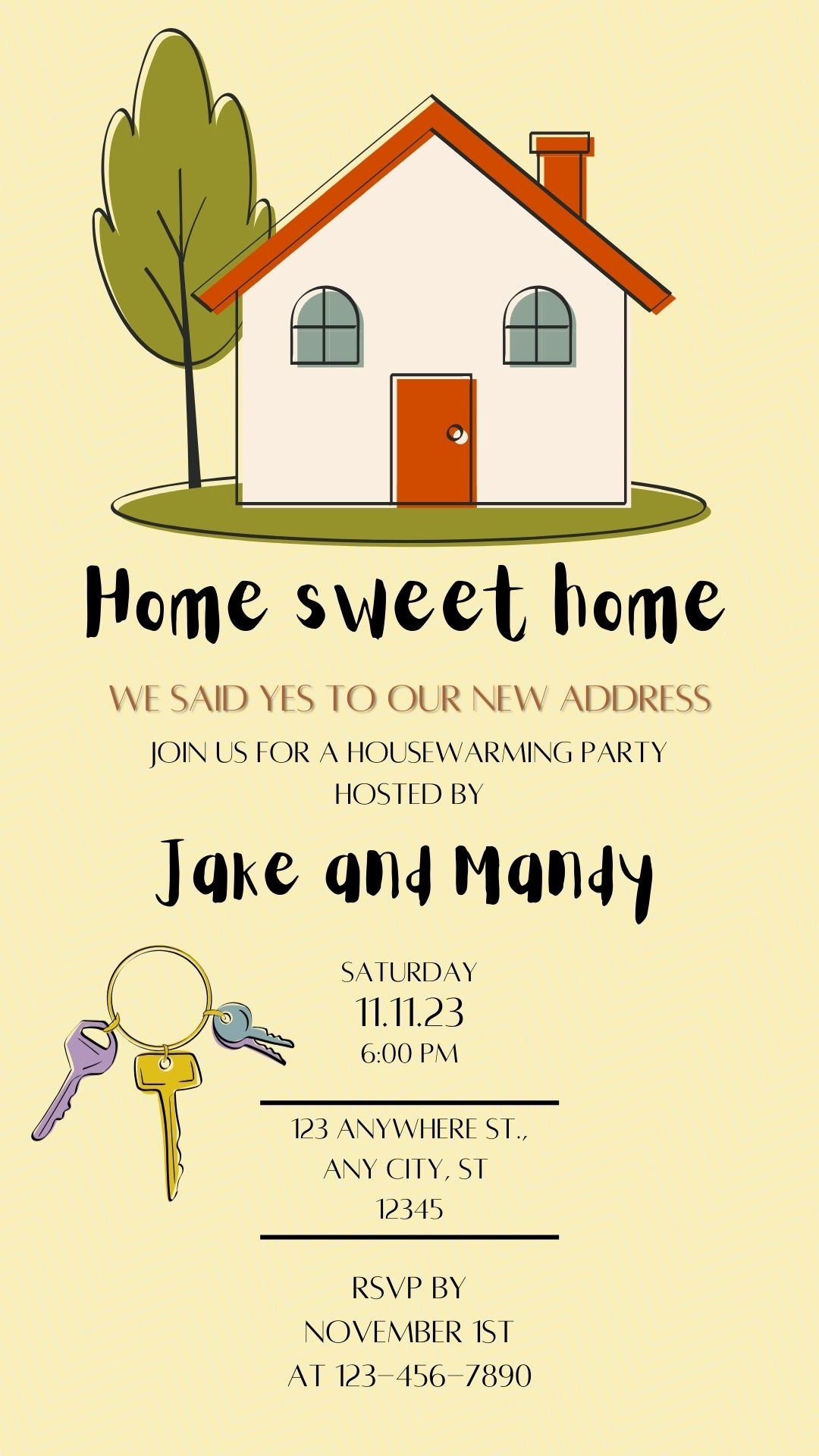 Animated Video Housewarming Invitation, Editable Digital Template ...