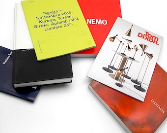 Catalogi: Foscarini News 2015, Nemo 2015, Lucitalia "Matter and Light", Kreon Tools of Light, FontanaArte Arredo 1991, Tom Dixon 2014