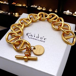 Yellow Gold Color Bracelet (NOS) model "Maglia Marina Grande", in collaboration with Kaidor Jewelers